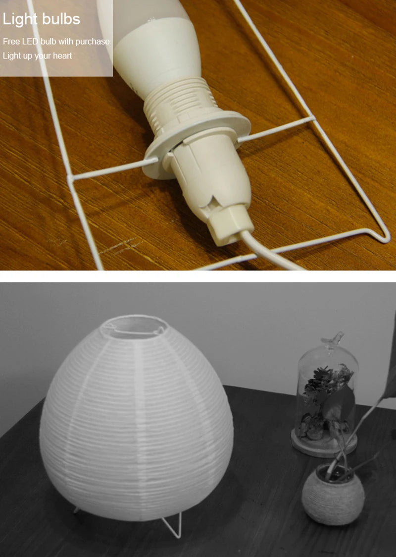 Rice Paper Table Lamp – White Lantern Design