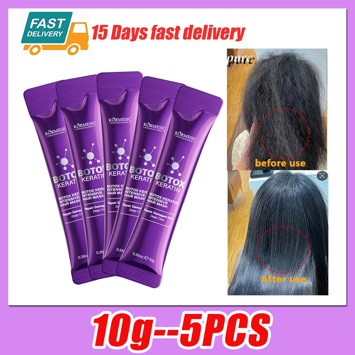 Keratin Hair Mask — 5 Second Repair for Damaged, Frizzy & Dry Hair