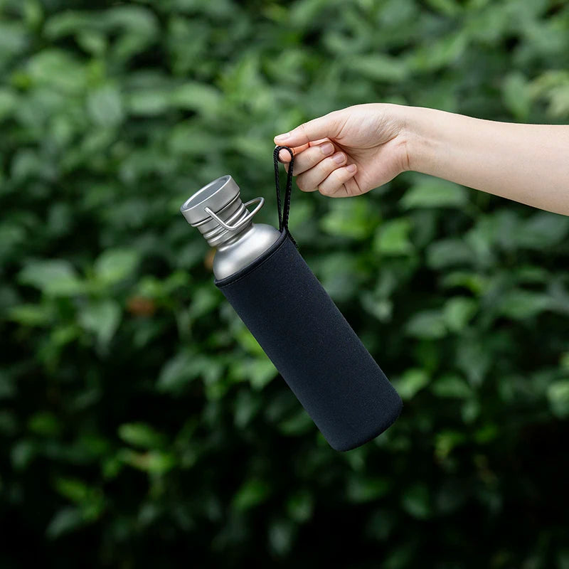 Boundless Voyage TA1 Pure Titanium Wide-Mouth Water Bottle – Ultralight Sport Bottle for Camping, Hiking & Travel