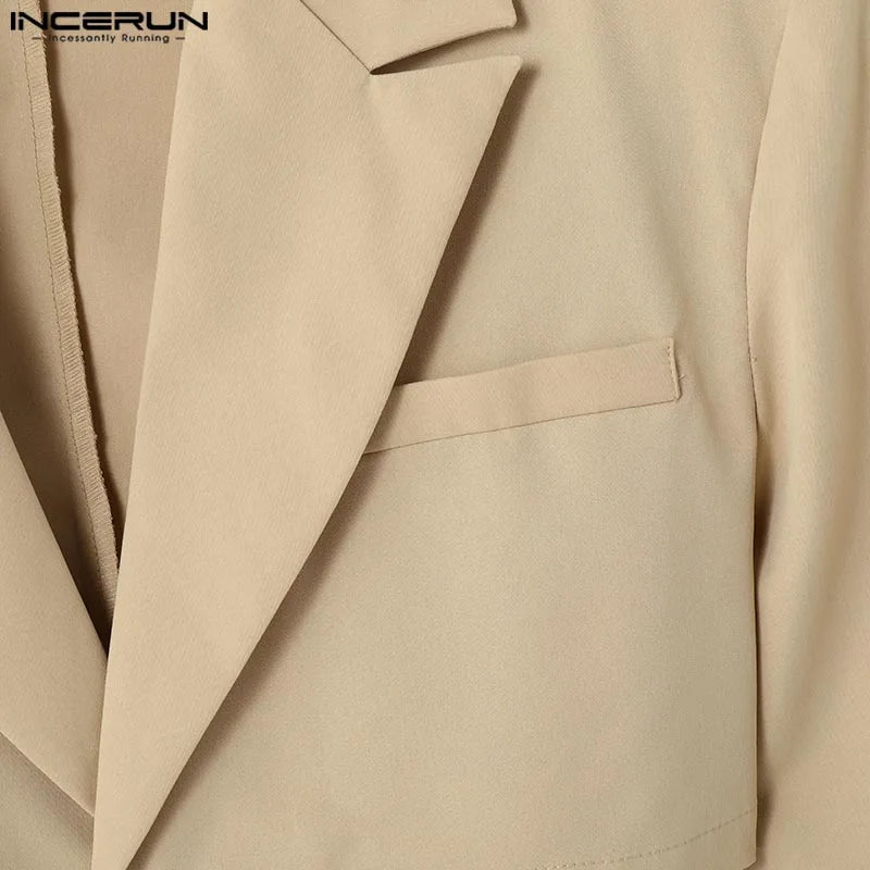 Men's Cropped Waistband Wide Leg Pants & Top Solid 2-Piece Set S–5XL – Handsome Casual Suit