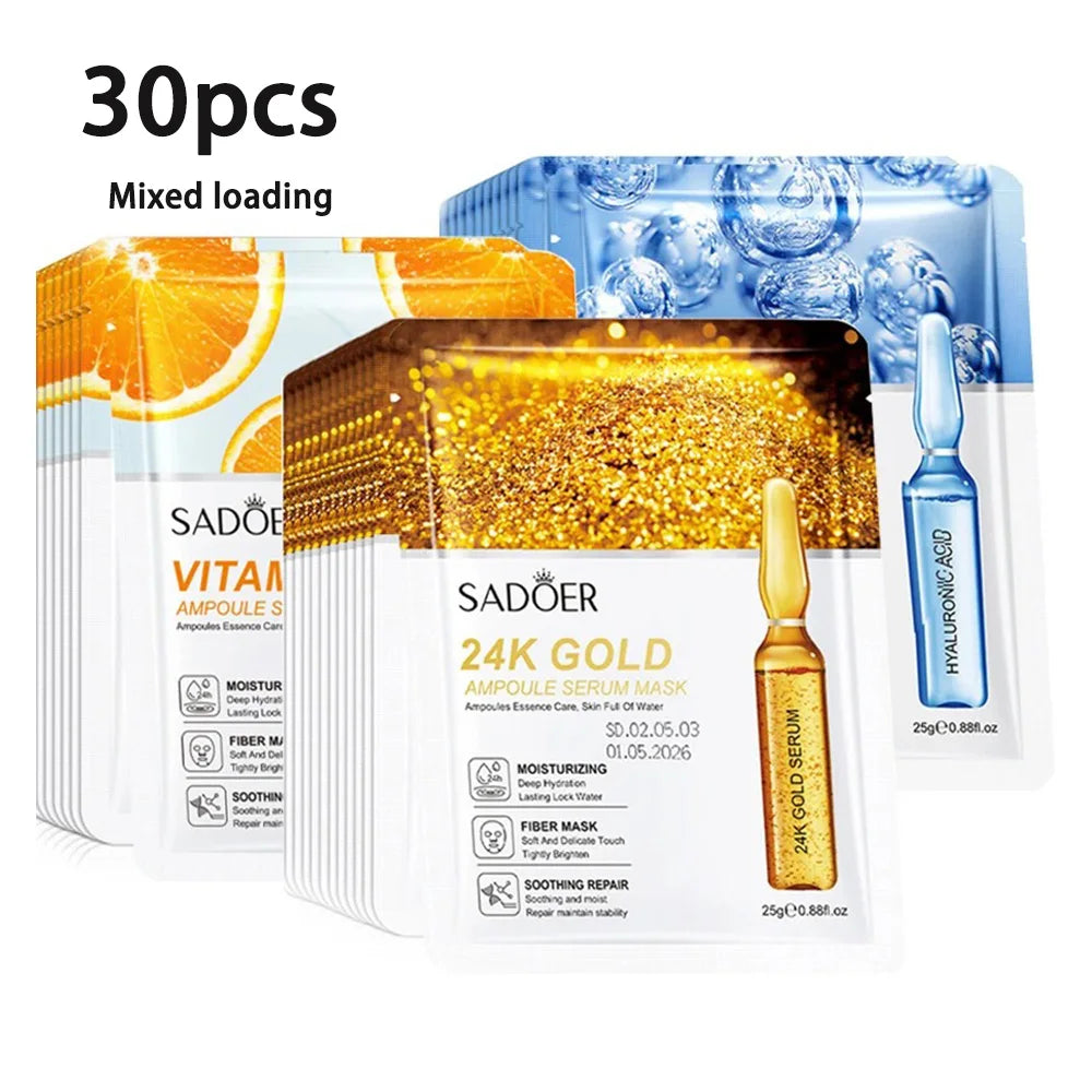 SADOER 24K Gold Vitamin C Hydrating Face Masks — Multi-Pack