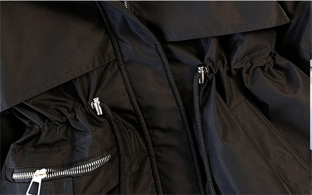 Women's Korean Hooded Padded Parka – Thick Zip-Up Drawstring Winter Coat