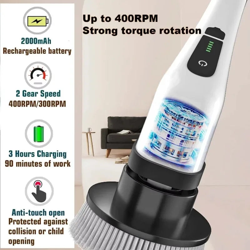Cordless Electric Spin Scrubber – Rechargeable Power Brush for Kitchen, Bathroom, Toilet & Tile Grout