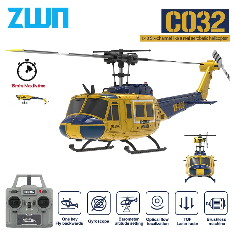 C032 RC Helicopter 2.4G 6-Axis Brushless – Altitude Hold & Optical Flow Remote Control