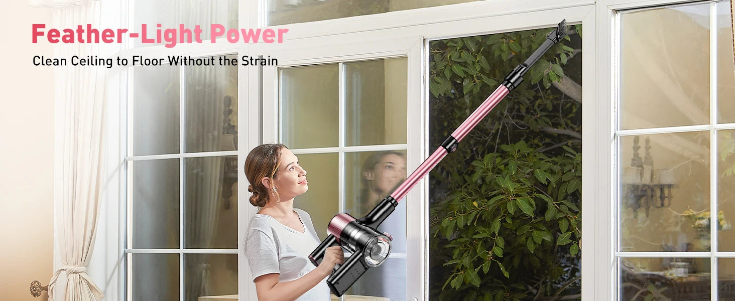 Cordless Vacuum Cleaner — 55Kpa / 500W / 45-Min Runtime, 10-in-1 Powerful Stick Vacuum for Home, Pet Hair, Hard Floor & Carpet