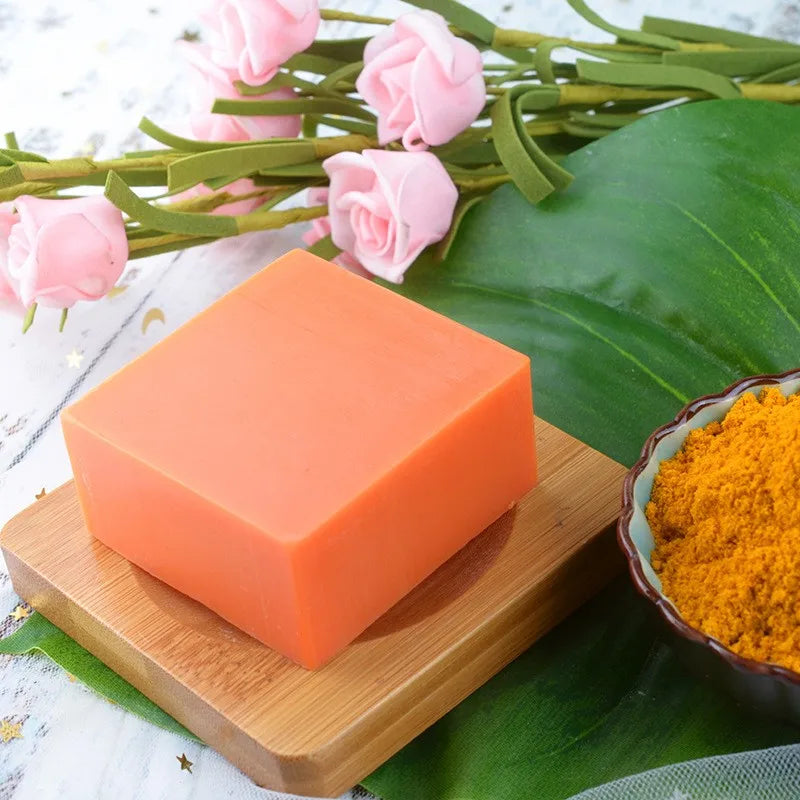Pure Natural Turmeric Essential Oil Soap Bar – Deep Cleansing, Moisturizing & Skincare, 100g
