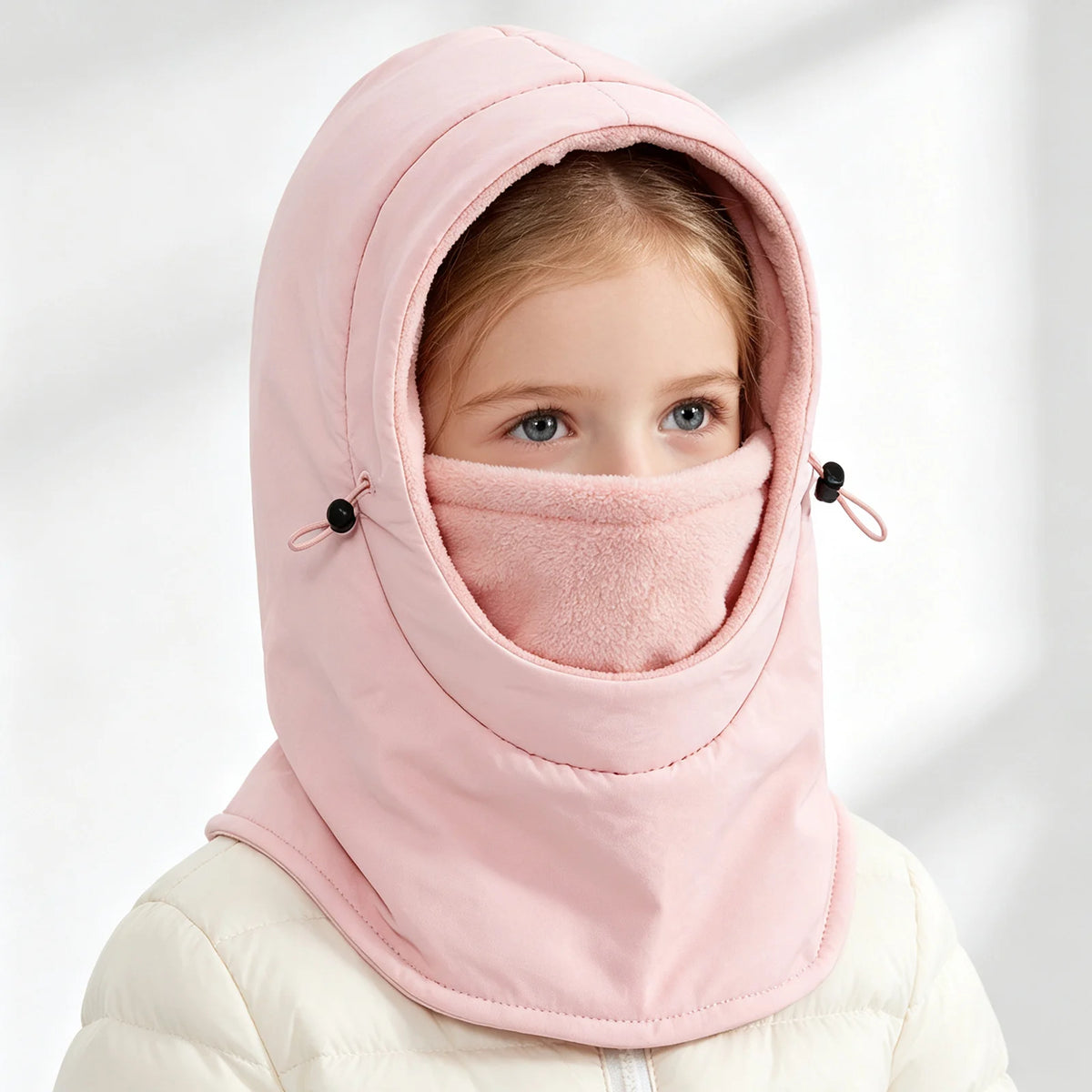 Kids' Fleece Winter Hood with Face and Neck Cover