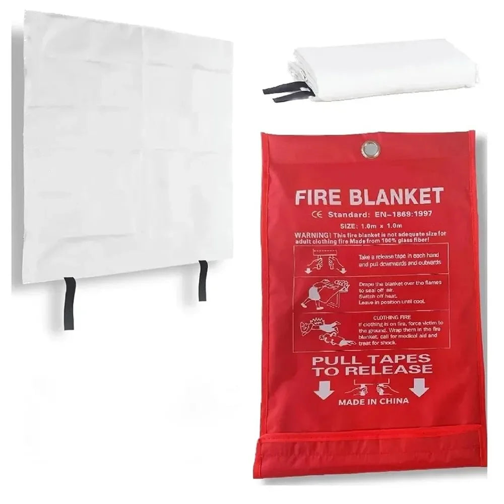 Fiberglass Fire Emergency Blanket – Flame Retardant Suppression Blanket for Home Safety & Survival