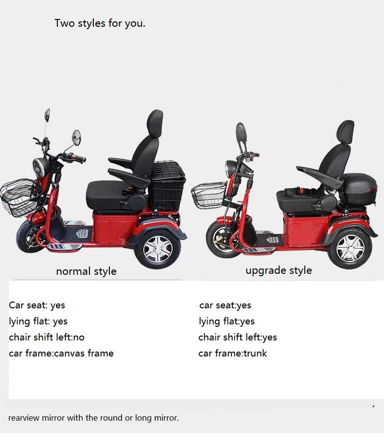 4-Wheel Mobility Scooter – 600W Motor, 40–50 km Range