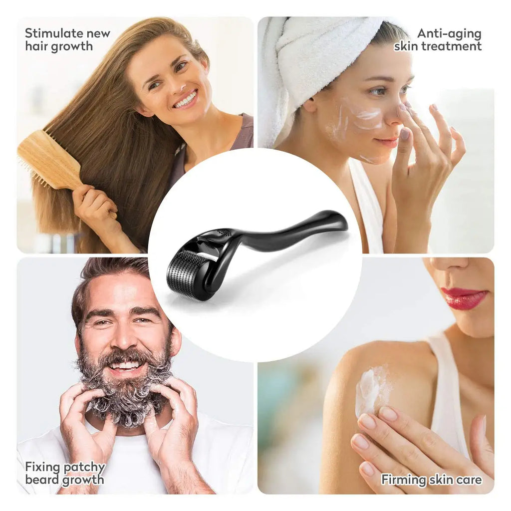 540-Needle Derma Roller — Microneedling for Face & Hair