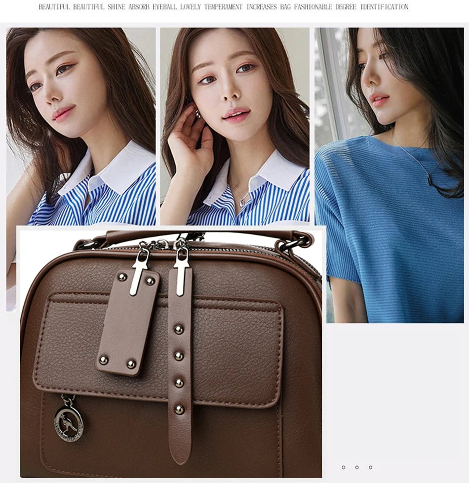 3-Layer Soft PU Leather Crossbody Shoulder Tote – Large Capacity Designer Messenger Bag for Women
