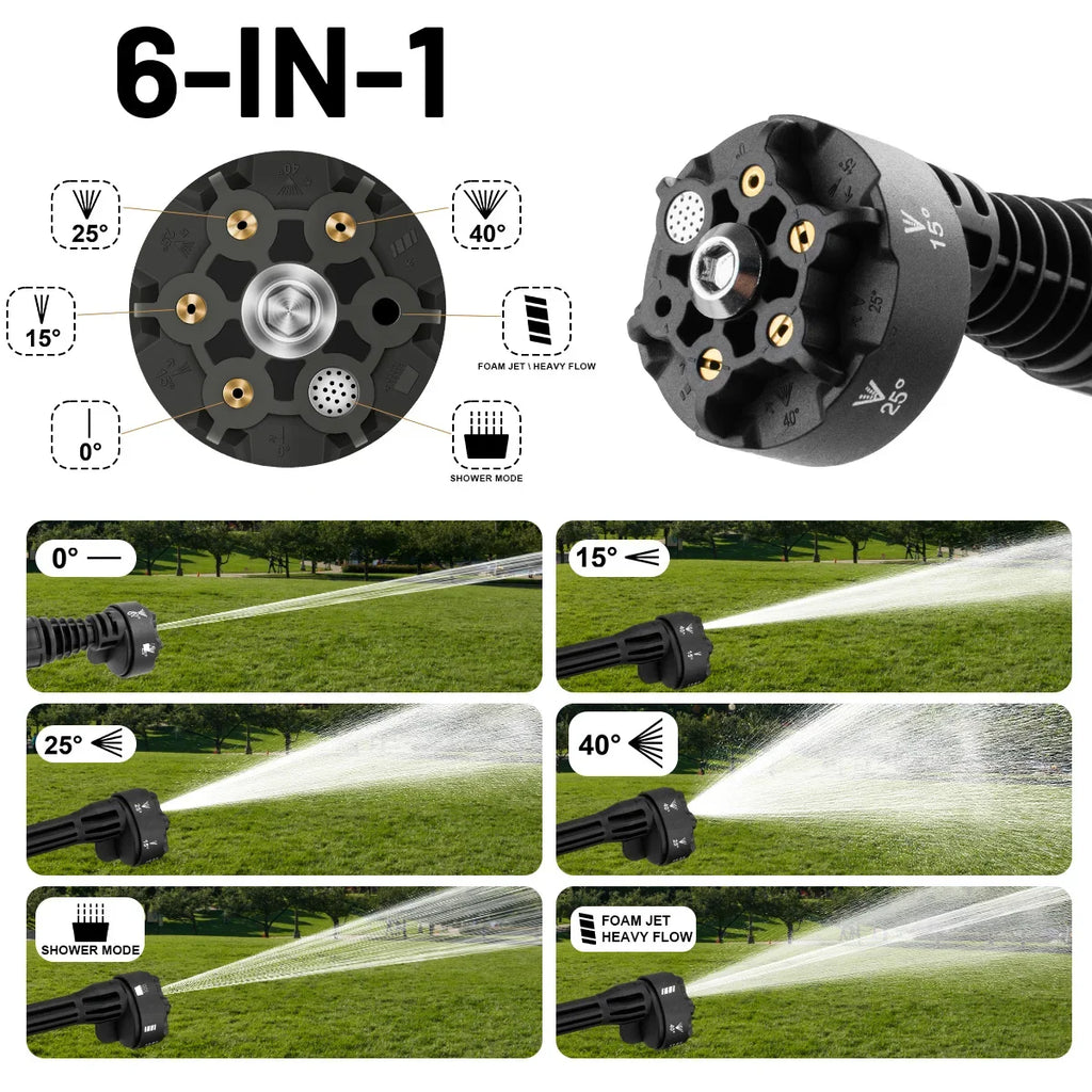 250 Bar Brushless Electric Pressure Washer Gun – 4-Speed Digital, 7L/min, Makita 18V Compatible, Foam Cannon Kit