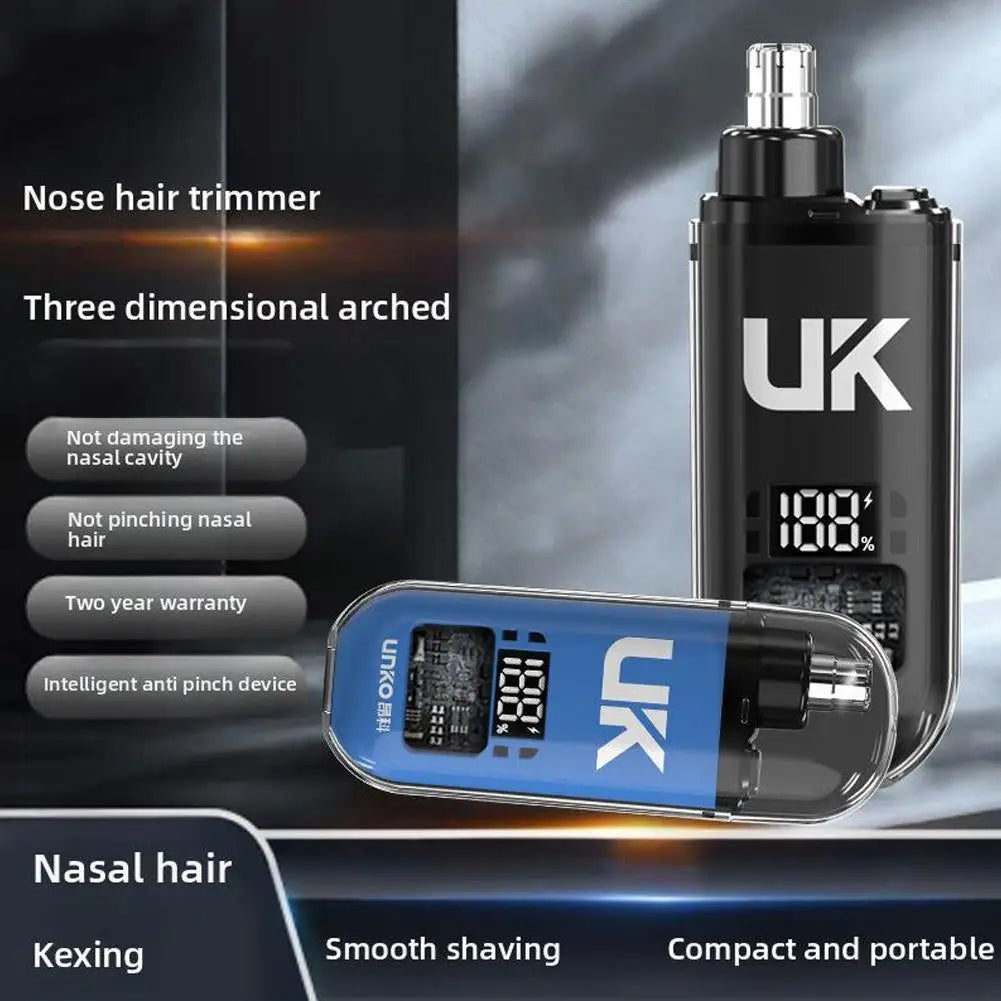 Mini Electric Nose & Ear Hair Trimmer – USB Rechargeable, One-Button Start, Low Noise, Washable