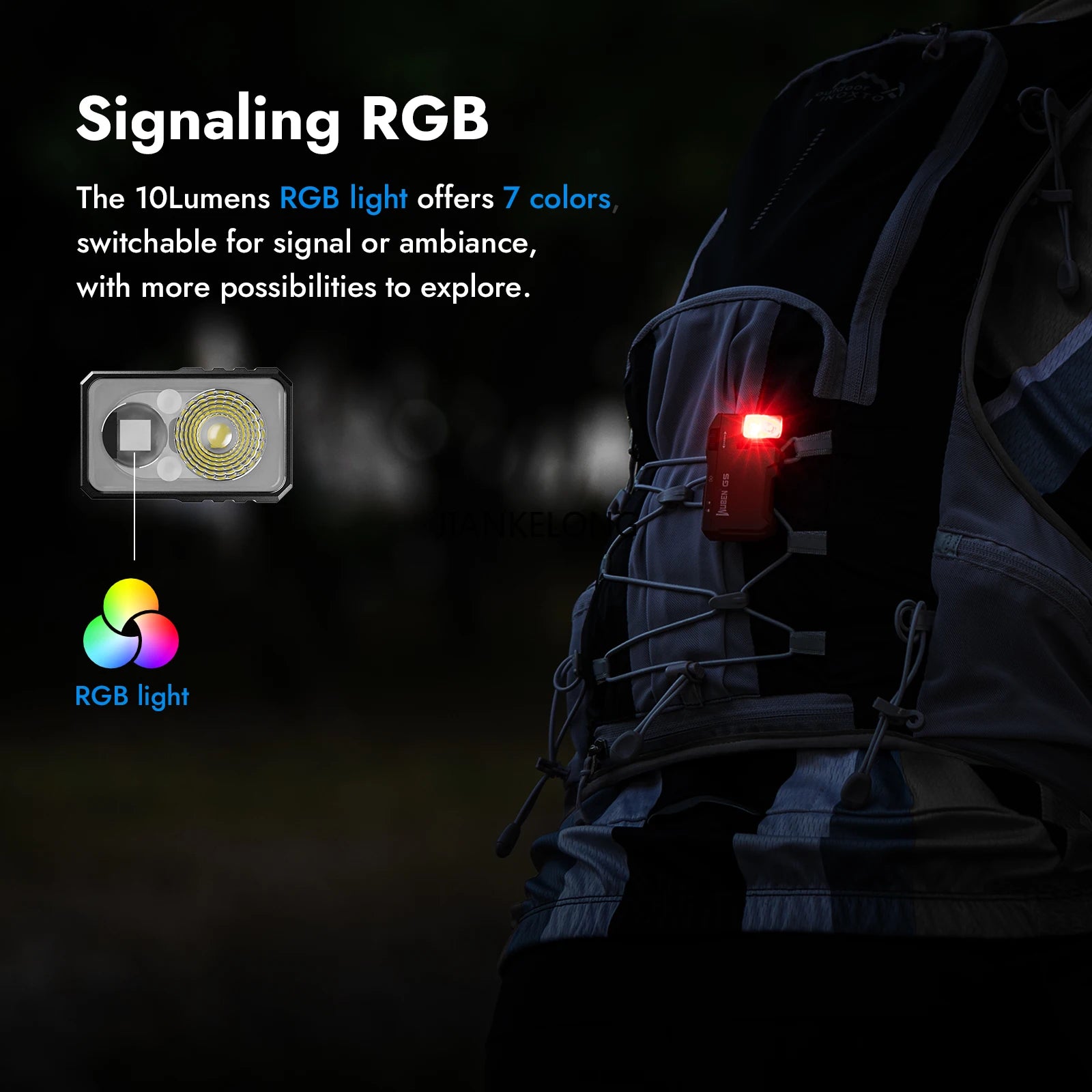 WUBEN G5 EDC Flashlight – 400 Lumens Dual Light Sources with RGB Light & Portable Pocket Design