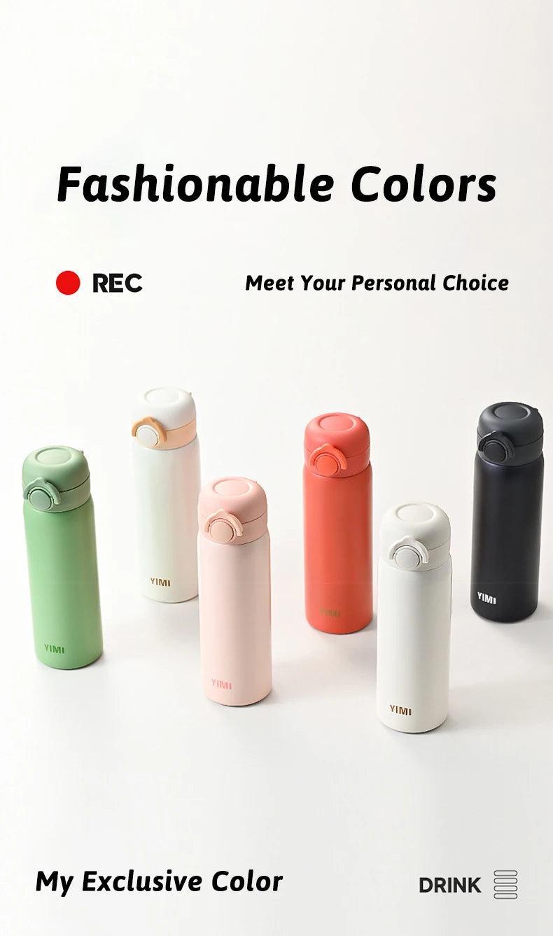 500ml 6-Layer Vacuum Thermos Tumbler – One-Touch Lid, 316 SS, Triple Seal Leakproof, Curved Spout, Soft-Touch Matte, 6 Colors