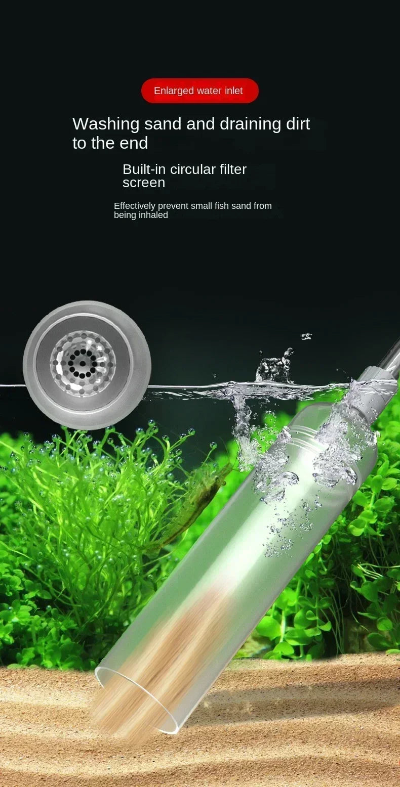 Fish Tank Siphon Vacuum – Gravel & Sand Water Exchanger Aquarium Cleaning Kit with Extension Tube
