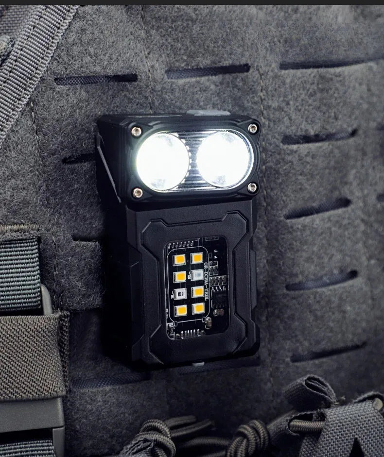 Tactical EDC Work Light – 1200 Lumen, 8-Speed COB+LED, Type-C, Tail Magnet, Pen Clip, MOLLE Compatible