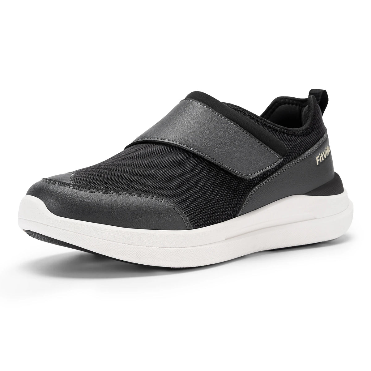 Men's Wide Diabetic Walking Shoes – Anti-Slip Easy-On Orthopedic Shoes for Elderly Foot Pain Relief & Swollen Feet