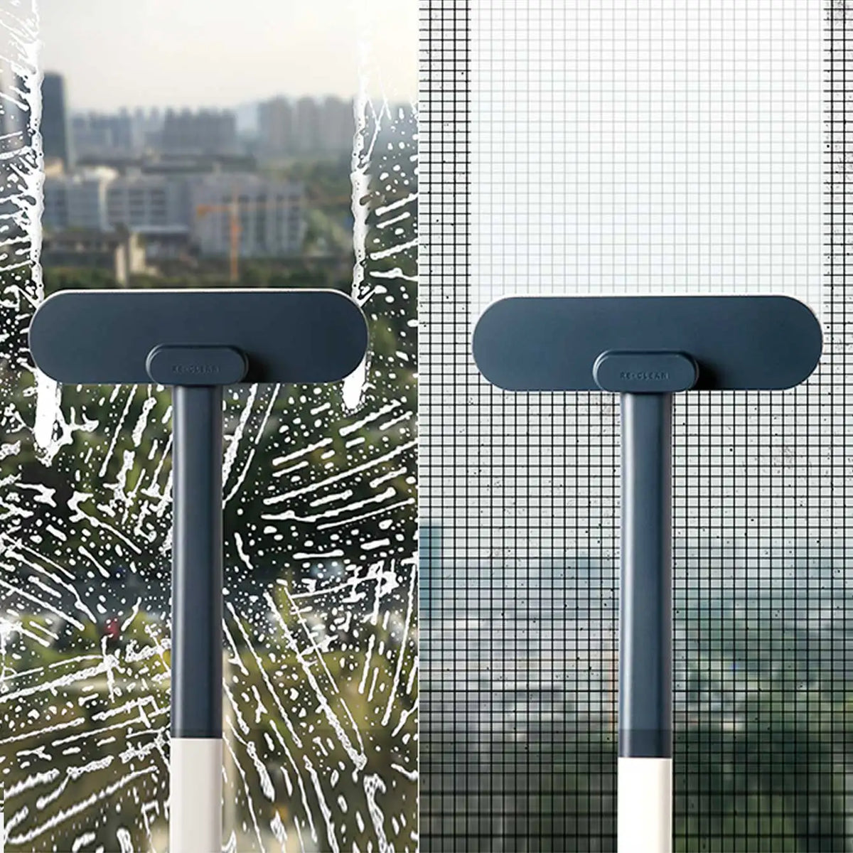 Multifunctional Long Handle Window Brush – Wet & Dry Glass, Sofa, Wall & Pet Hair Cleaning Brush