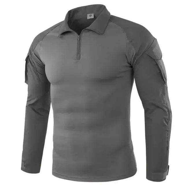 Men's Military Camouflage Long Sleeve Hiking Shirt — Tactical Outdoor Shirt