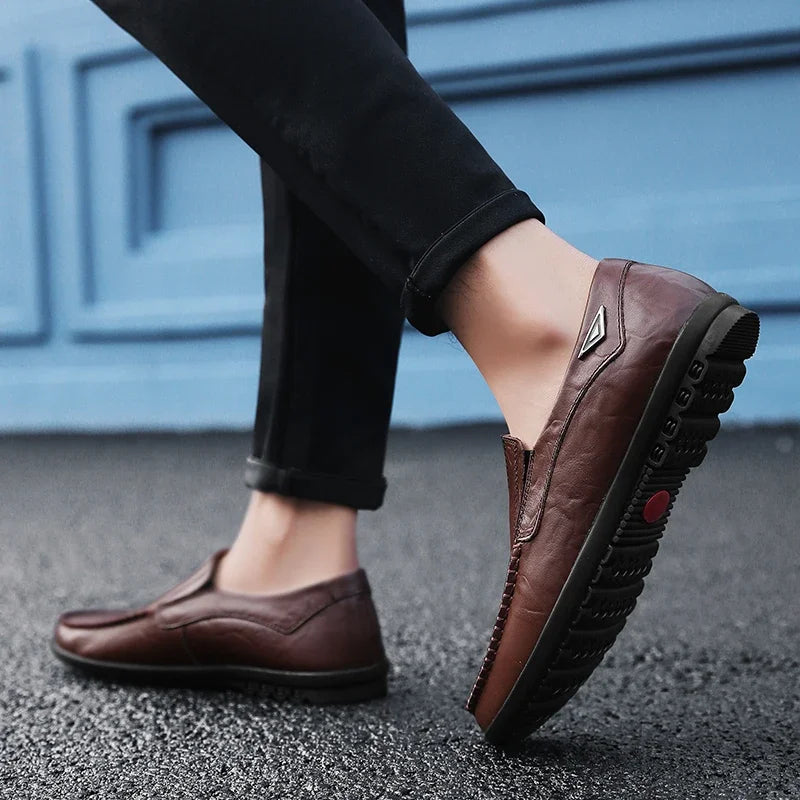 Men's Genuine Leather Slip-On Loafers