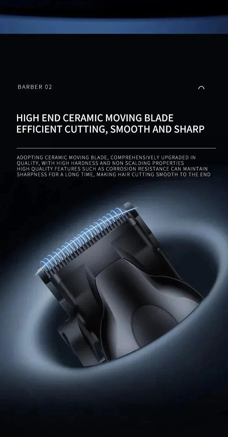 Kemei Professional Hair Clipper & Beard Trimmer – LCD Display, Wet/Dry, USB Fast Charge