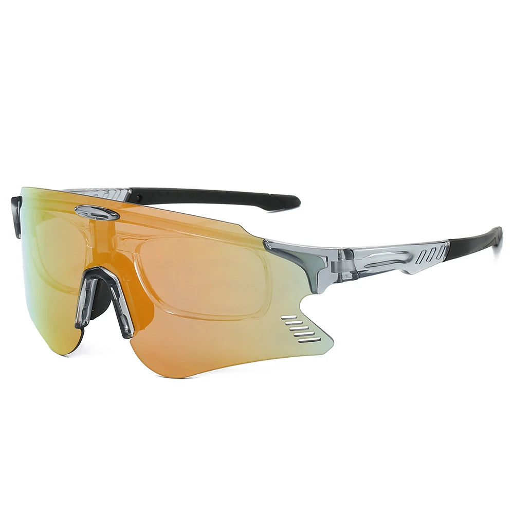KAMMPT Oversized Sports Cycling Sunglasses | Mirror Anti-UV Windproof Protective Shades for Men & Women