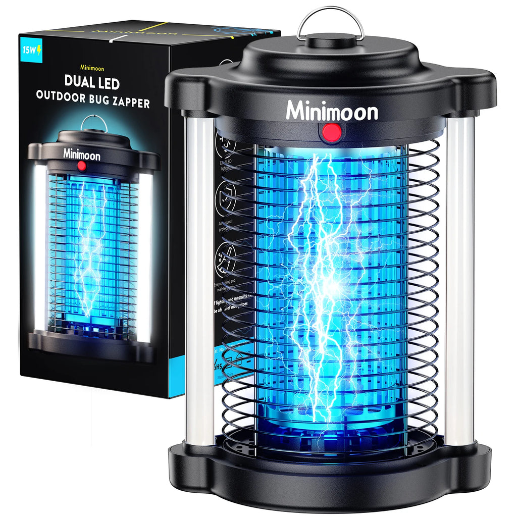 Outdoor Bug Zapper 4200V 15W — LED Mosquito Zapper & Electric Fly Trap for Yard & Backyard
