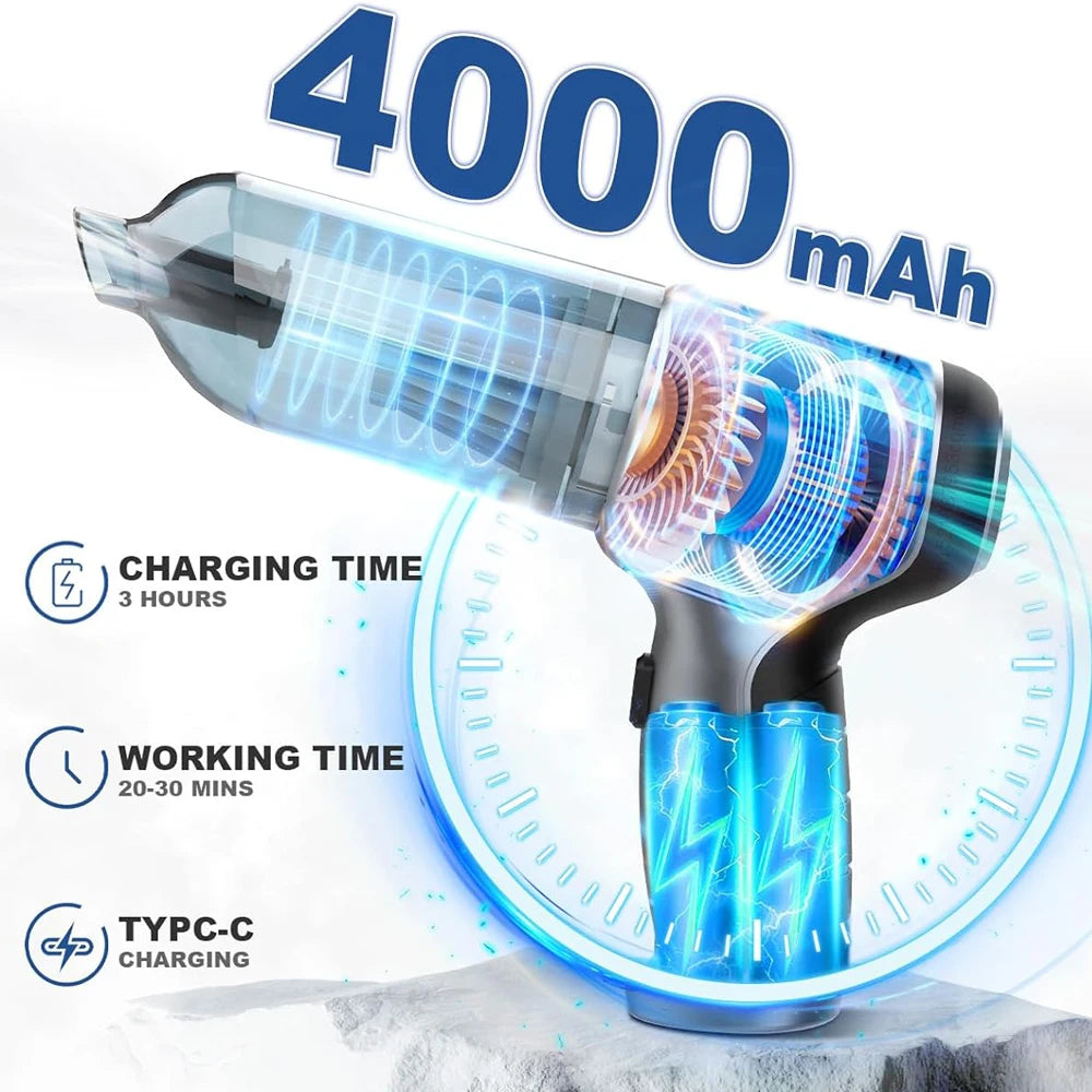 Wireless Car Vacuum Cleaner – 95000PA Strong Suction Handheld Mini Blower for Car & Home