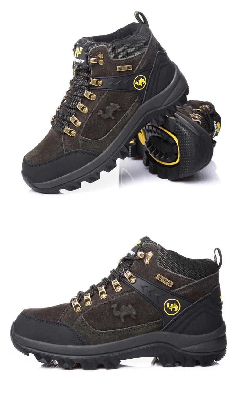 Men's Suede Shearling-Lined Winter Ankle Boots