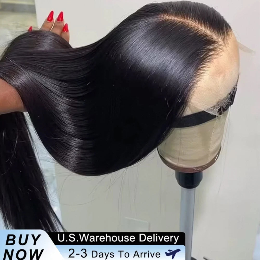 Glueless Put On & Go Bone Straight Wig | 36–40 Inch 13x4 13x6 4x4 HD Transparent Lace Brazilian Human Hair