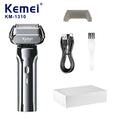 Kemei KM-1310 Rechargeable Men's Electric Shaver – 4-Blade Reciprocating, Wet/Dry, 100-Min Battery