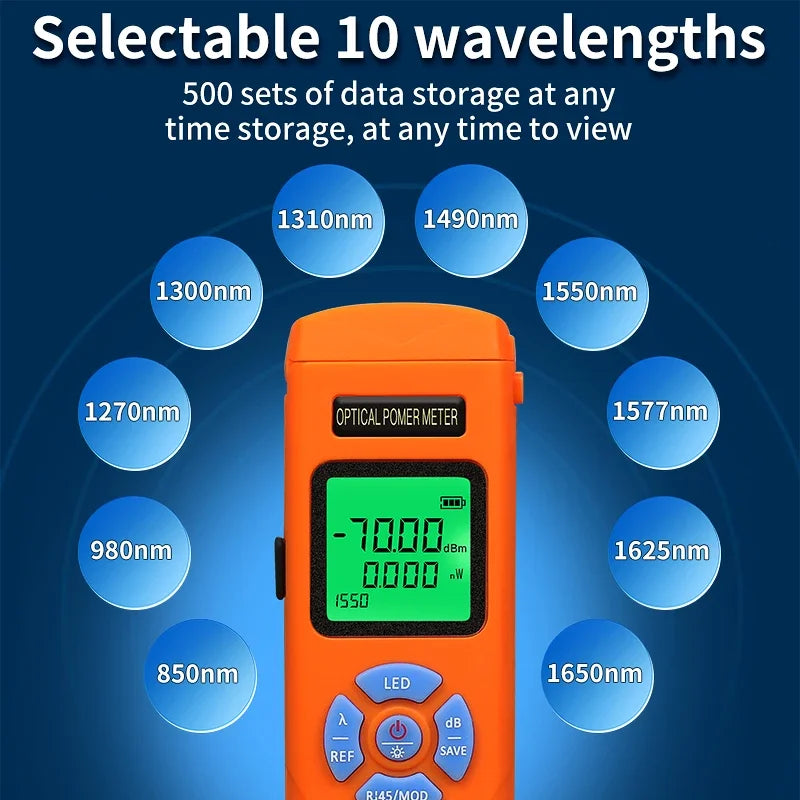 High-Precision FTTH Fiber Optic Power Meter — Digital Optical Signal Tester