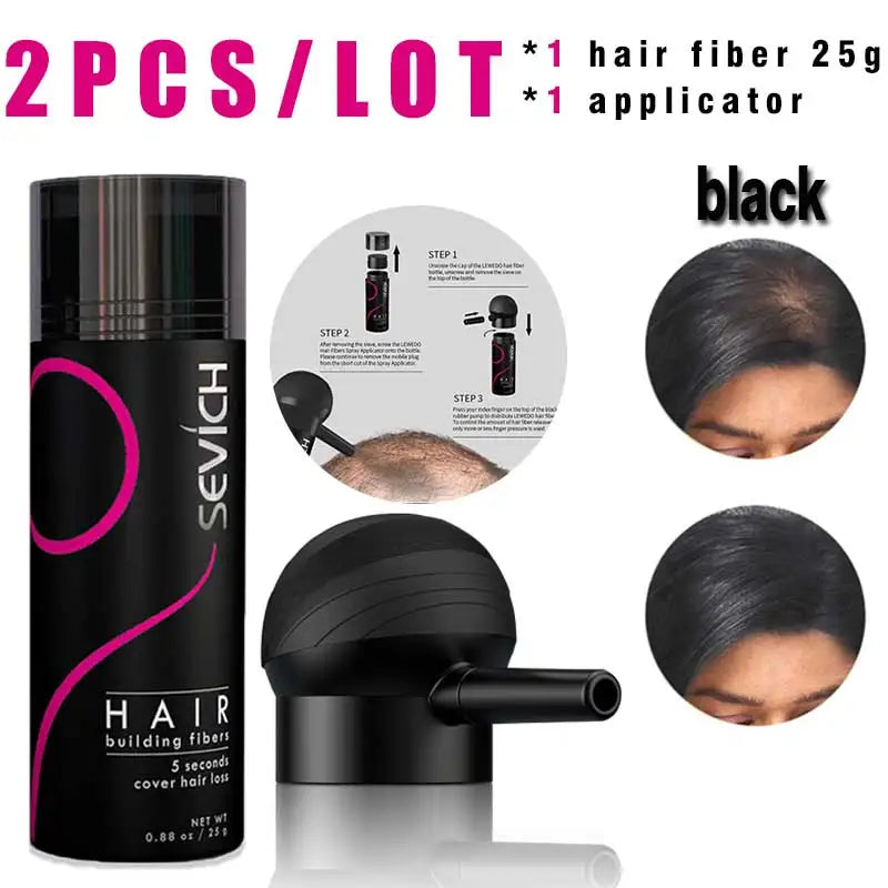 SEVICH Hair Building Fiber Set — Keratin Powder for Bald Spots & Hair Loss