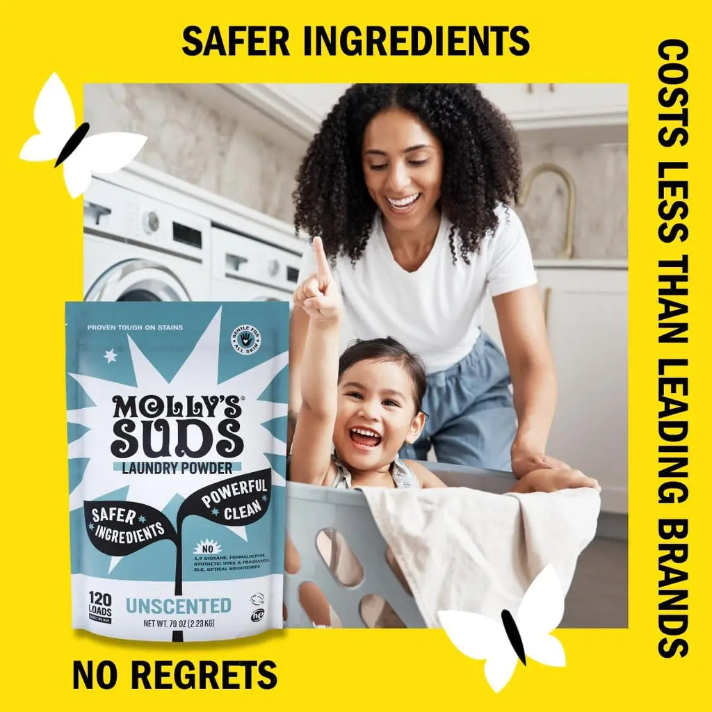 4 Ingredients. 120 Loads. Zero Irritants. — Unscented Laundry Detergent Powder for Sensitive Skin | HE Compatible, Pediatric Nurse Developed