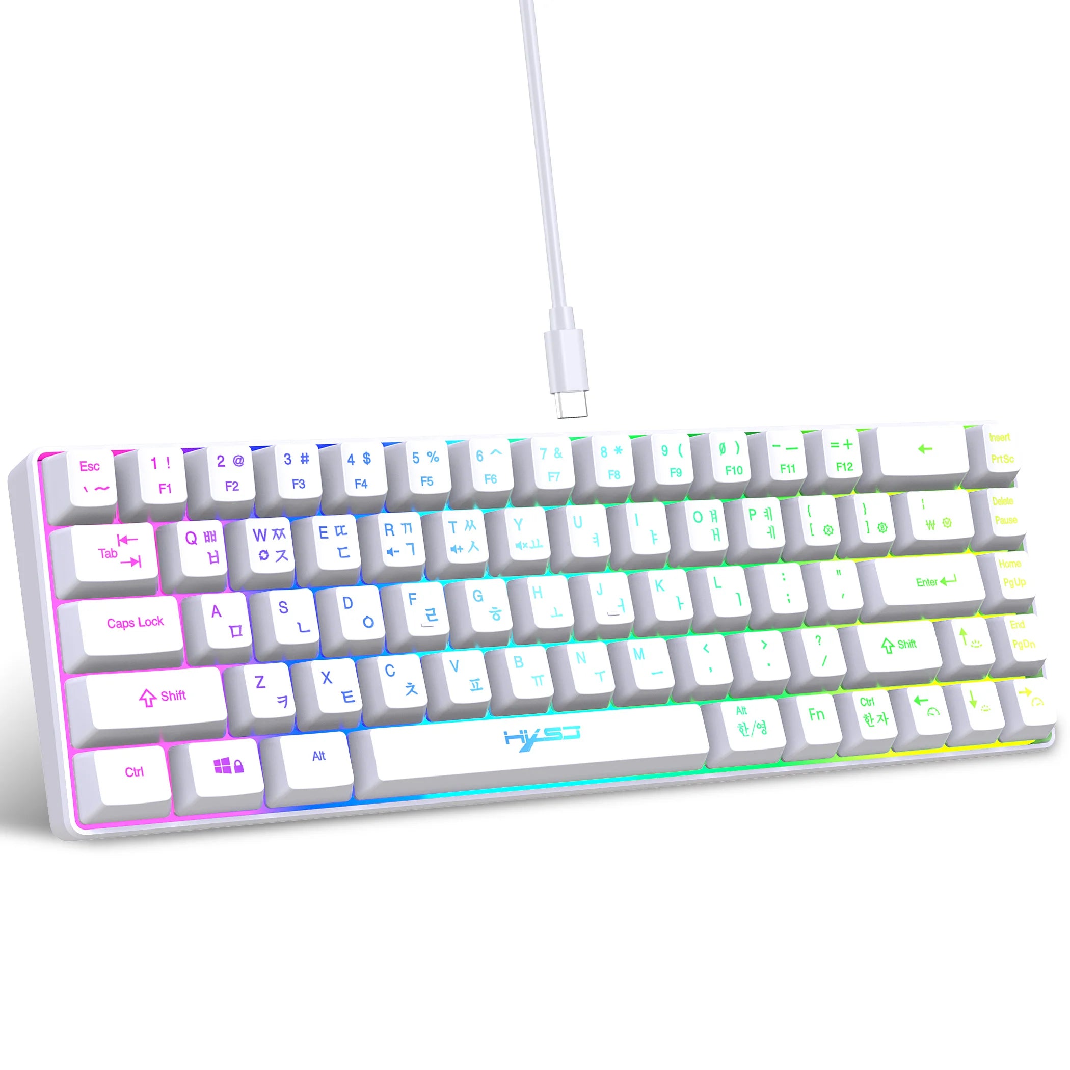 68-Key RGB Gaming Keyboard — USB Wired, 20 Backlight Modes, Multi-Language Layout for PC & Laptop