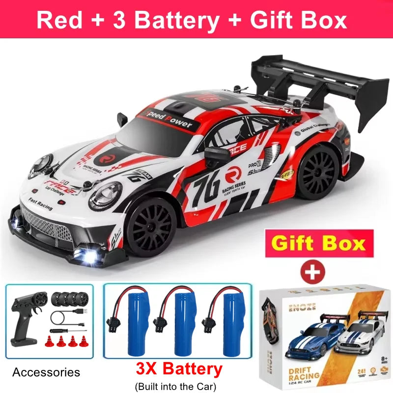 1:24 Scale 4WD RC Drift Car – 20KM/H Off-Road Racing Truck with LED Lights