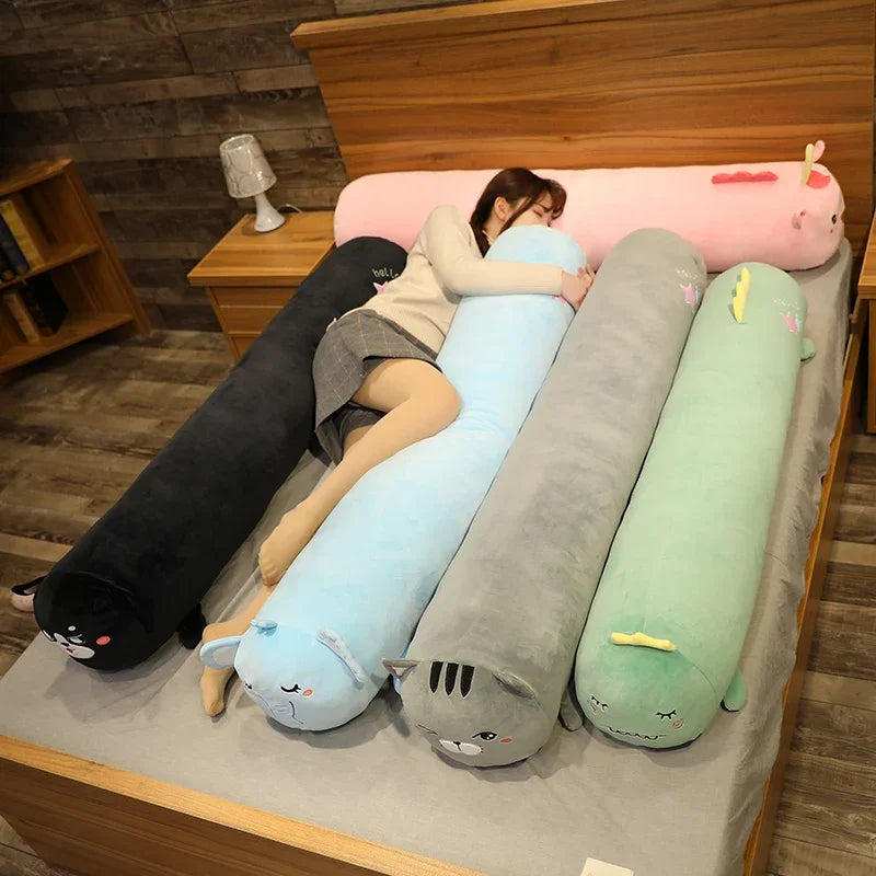 Cervical Roll Neck Pillow Cover – Soft Cartoon Print, Zipper Closure, 80–140cm