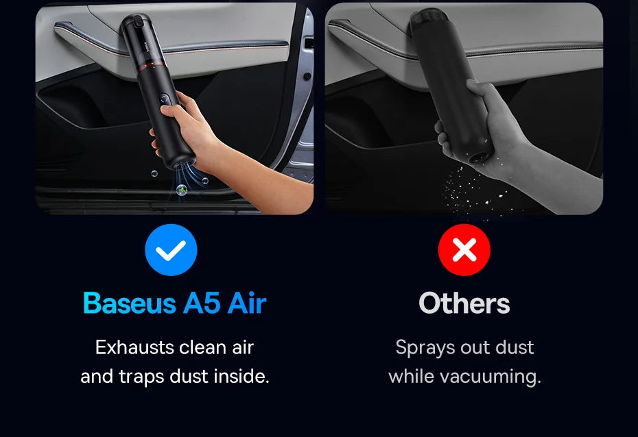 Baseus A5 Air 2-in-1 Wireless Car Vacuum Cleaner – Powerful Handheld Strong Suction Portable