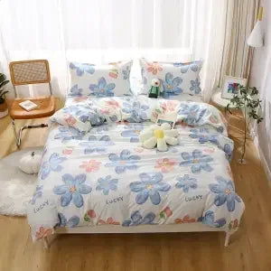 Plaid Print Duvet Cover – Lightweight Polyester-Cotton Bedding Bag, 24 Colors & 3 Sizes