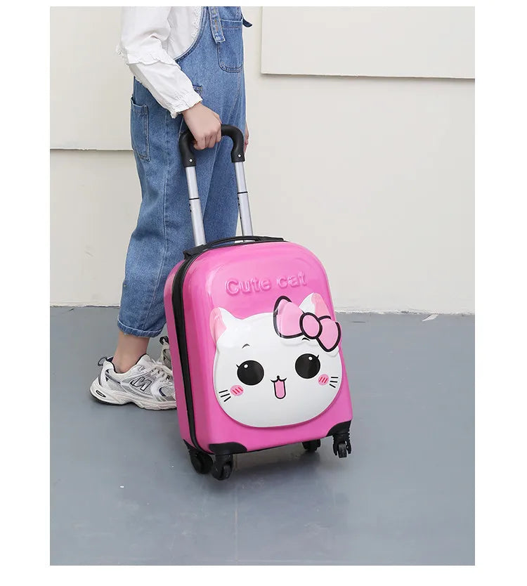 18" 3D Animal Kids Spinner Suitcase — ABS Hard Shell Carry-On for Young Travelers