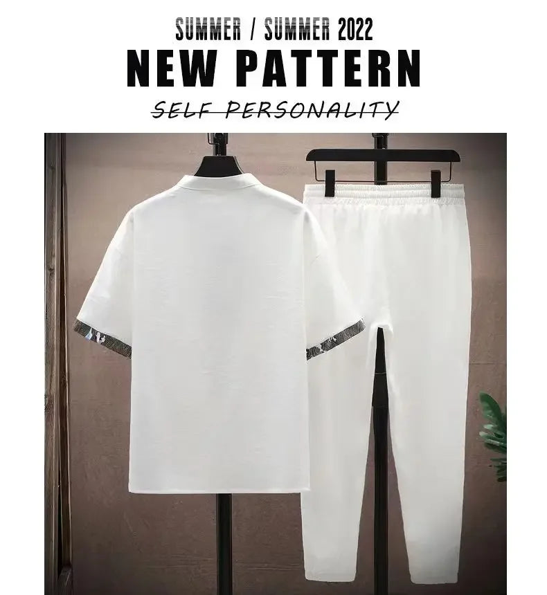 Men's Cotton Shirt & Trousers 2-Piece Set – High Quality Summer Fashion Suit M–4XL