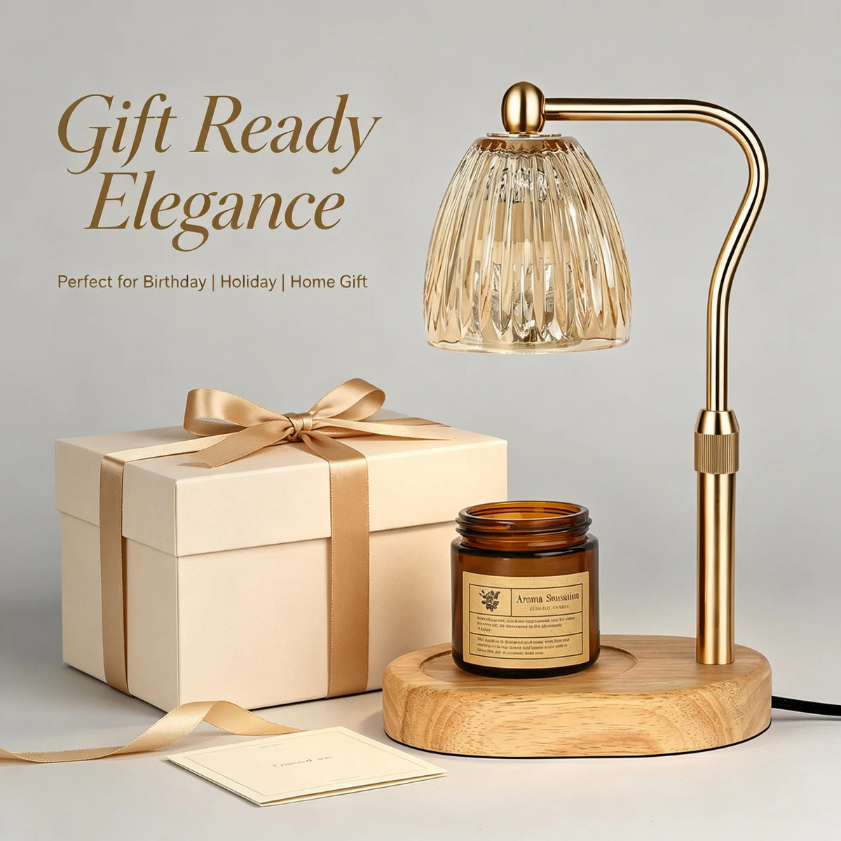 Dimmable 50W Candle Warmer Lamp with Glass Shade