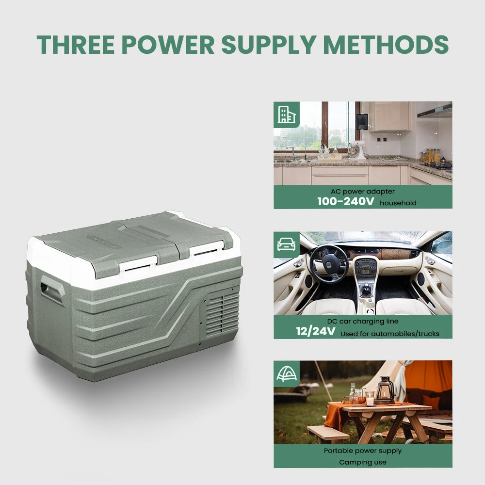 Alpicool NLS Car Refrigerator — 20L 30L 40L Portable Compressor Mini Fridge Freezer 12/24V DC & 100-240V AC for Camping