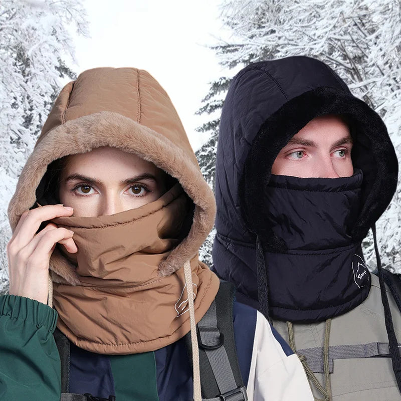 Plush Winter Balaclava Hood with Face and Neck Cover