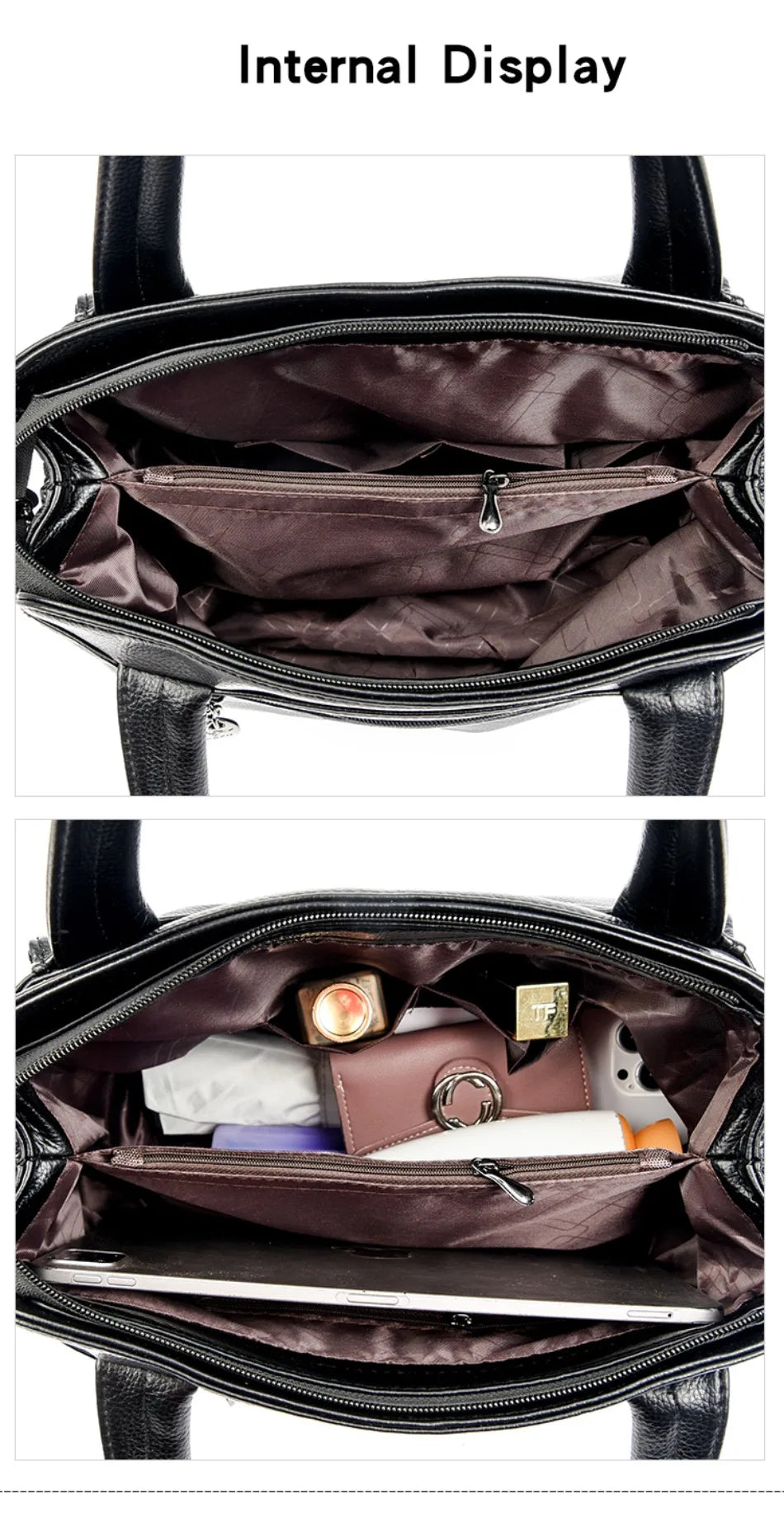 Genuine Leather Luxury Tote Crossbody Shoulder Bag – Large Casual Handbag for Women