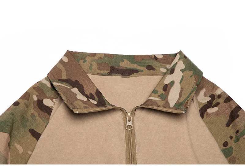 Men's Multicam Tactical Uniform Set – Combat Shirt & Cargo Pants for Airsoft & Hunting