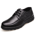 Men's Black Leather Lace-Up Casual Shoes