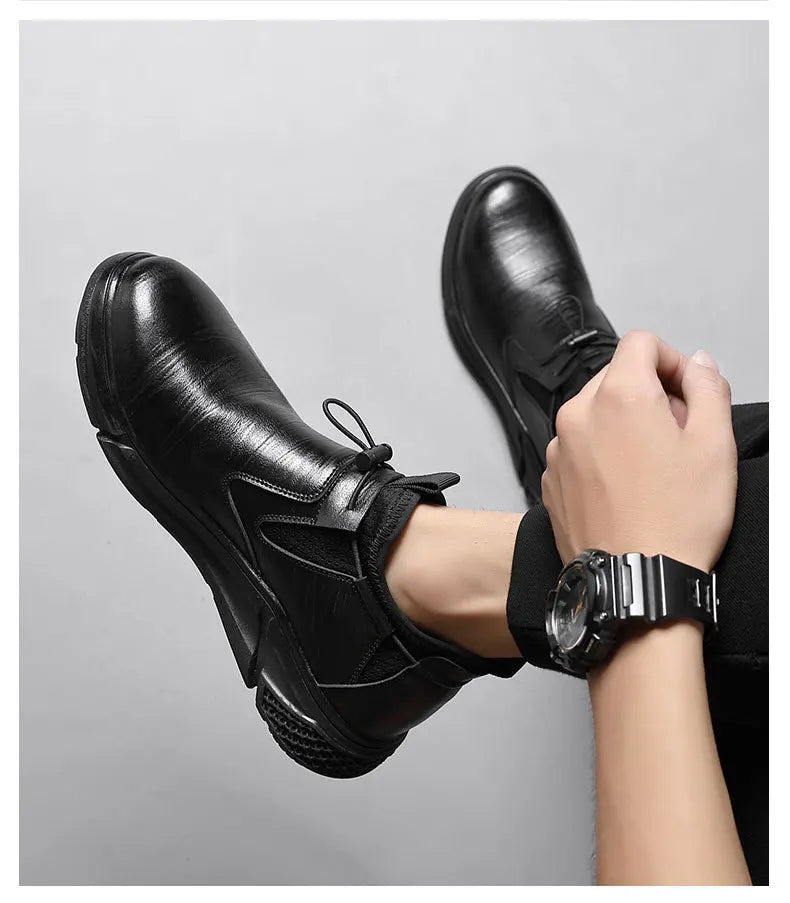 Men's Black Waterproof Metal-Toe Work Shoes