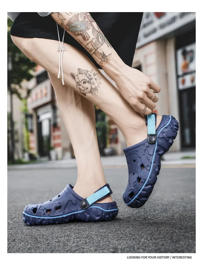 Men's Summer Clogs — Non-Slip Breathable Thick Bottom Beach Sandals Big Size 45 46 47